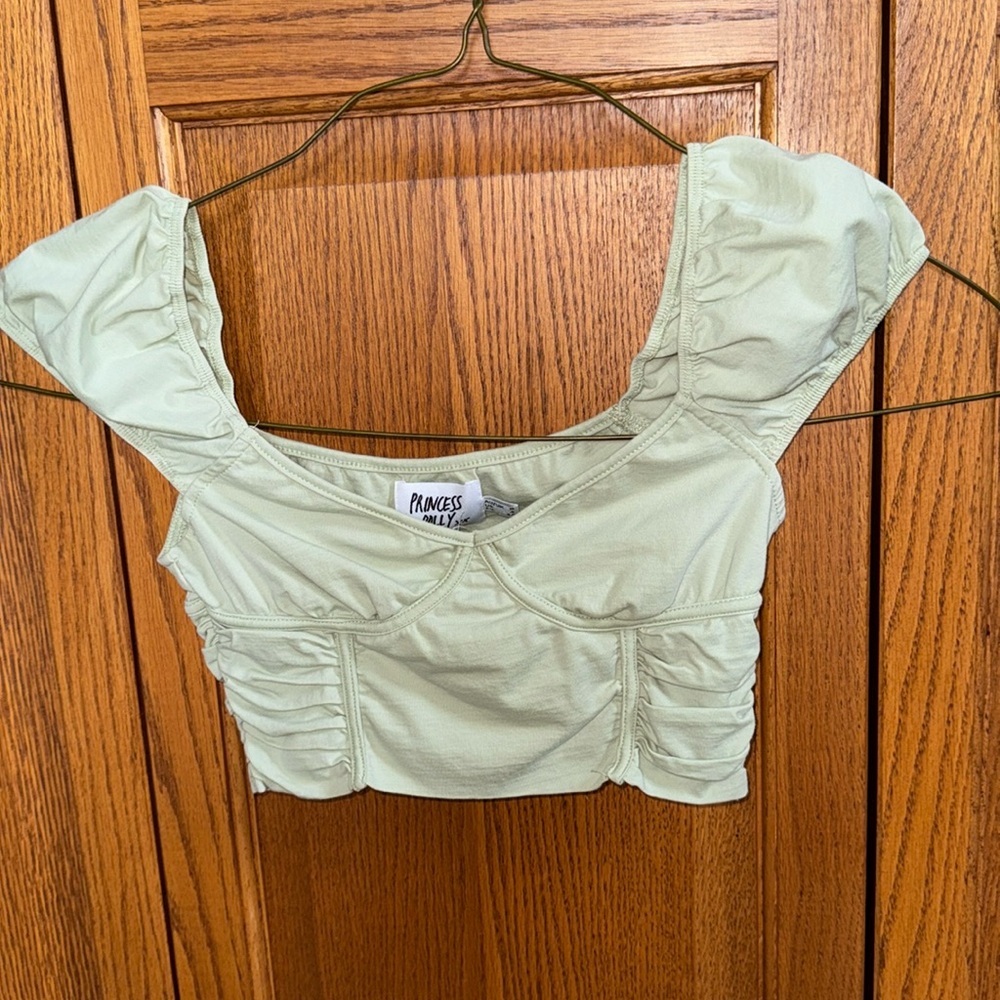Princess Polly Sage Green Top